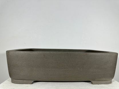 Preowned Japanese Tokoname Unglazed Rectangular Bonsai Pot Seizan - 16.25” By 11.75”