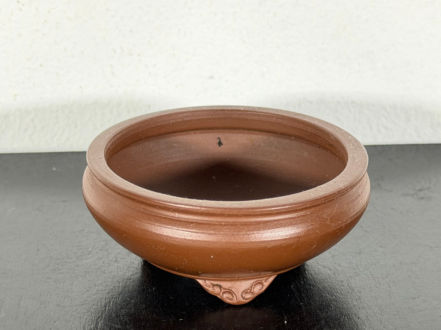 New Japanese Tokoname Unglazed Bag Style Bonsai Pot Bigei - 2.75” By 1 1/8”