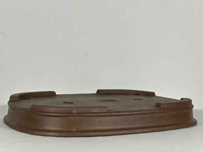 Preowned Japanese Tokoname Unglazed Rectangular Shallow Bonsai Pot Seizan - 12.25” By 9”