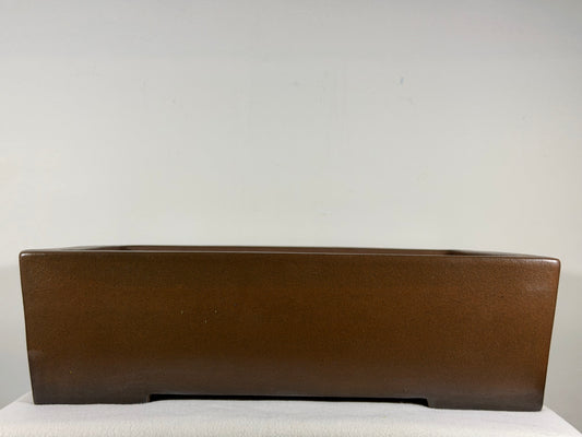 Preowned Japanese Tokoname Unglazed Rectangular Bonsai Pot Gyouzan Nakano - 16.5” By 12.75”