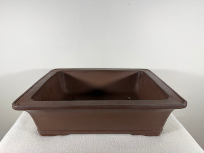 Preowned Japanese Tokoname Unglazed Rectangular Bonsai Pot - 13.25” By 10.75”