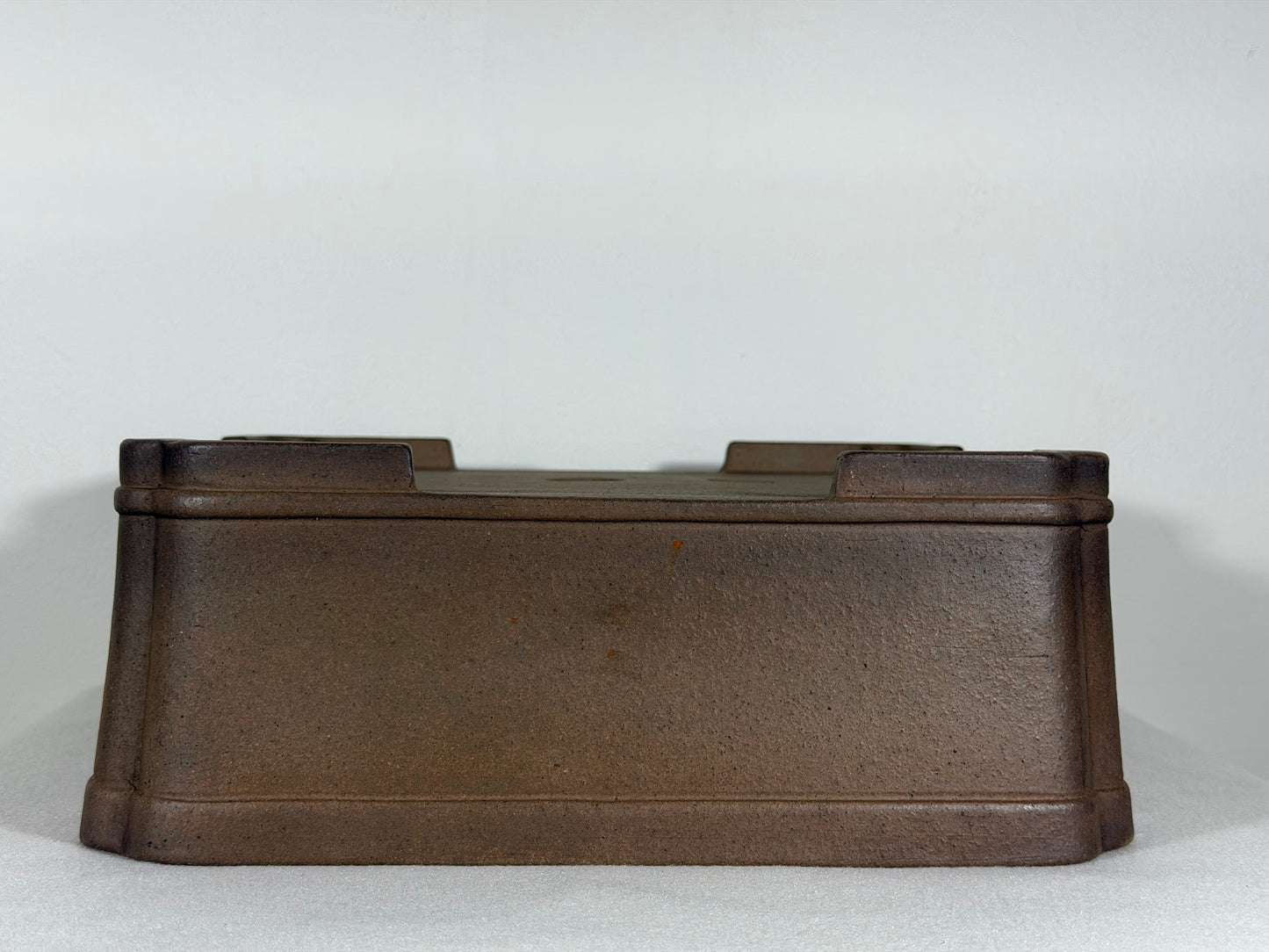 Preowned Japanese Tokoname Unglazed Square Bonsai Pot Sanpo - 11.25” By 4 1/8”