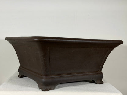 Preowned Japanese Tokoname Square Bonsai Pot Yammaki - 15” By 7”