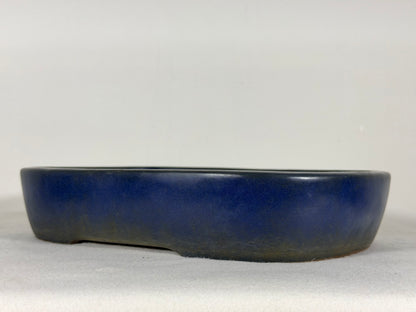 Preowned Japanese Tokoname Glazed Rectangular Bonsai Pot Yamafusa - 11.25” By 8.5”