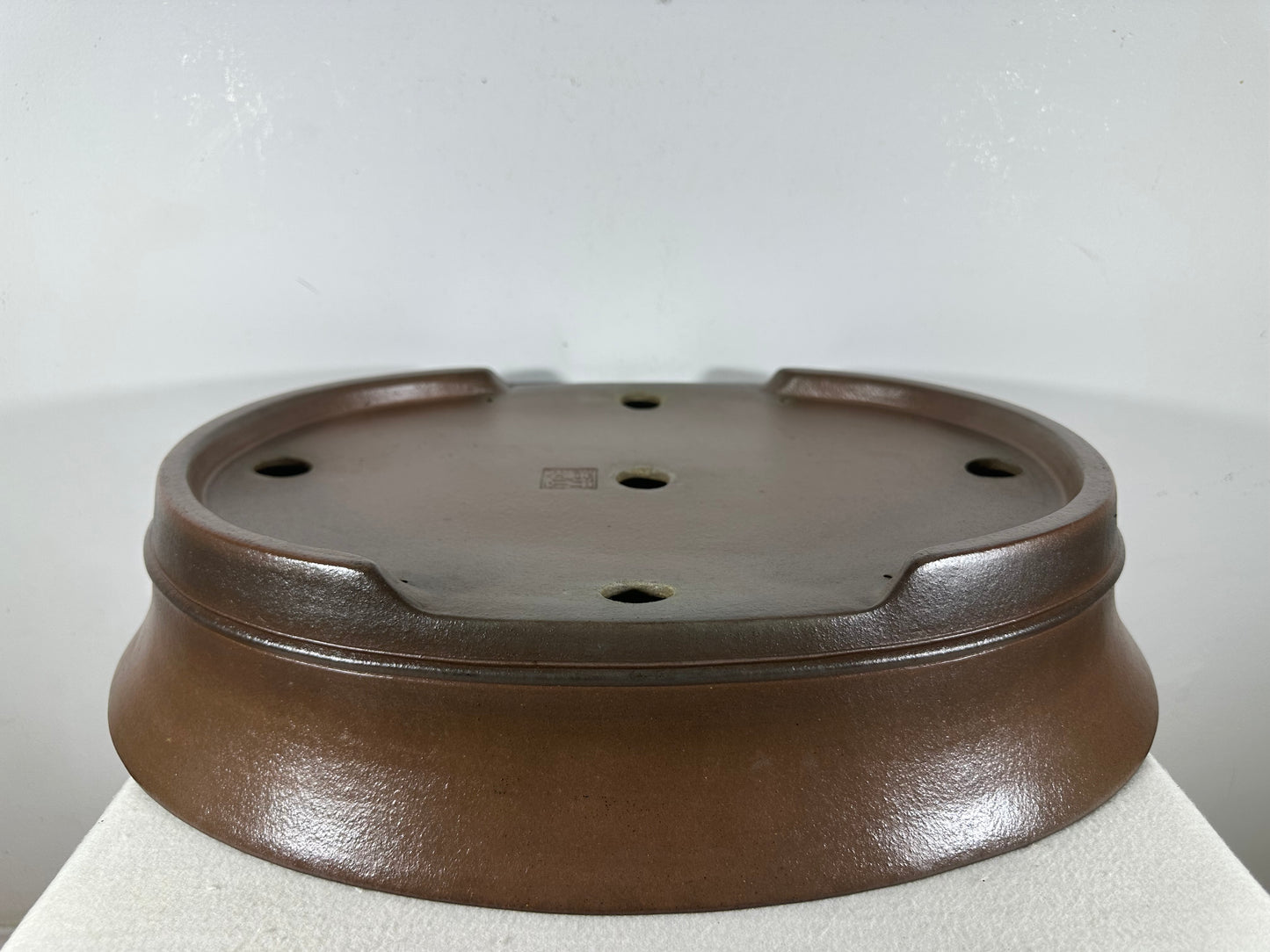 Preowned Japanese Tokoname Unglazed Oval Bonsai Pot Gyouzan - 19.75” By 15.5”