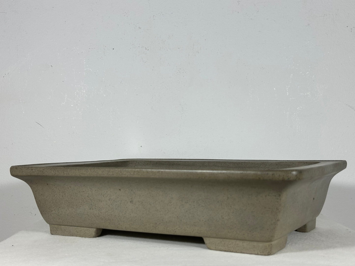 Preowned Japanese Tokoname Unglazed Rectangular Bonsai Pot Seizan - 13.75” By 10.25”