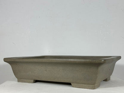 Preowned Japanese Tokoname Unglazed Rectangular Bonsai Pot Seizan - 13.75” By 10.25”