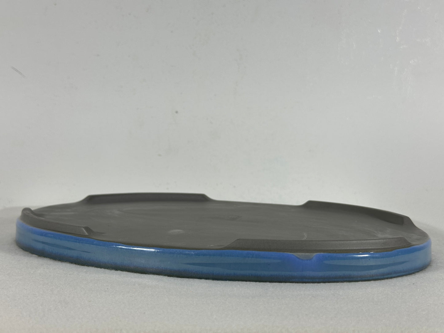 New Japanese Glazed Suiban for Suiseki Bonsai Harumatsu - 12.5” By 9”