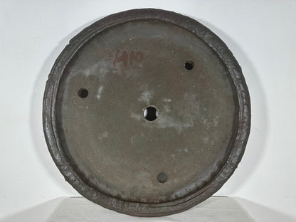 Preowned Japanese Tokoname Unglazed Round Shallow Bonsai Pot Syousen - 17.25” By 2.25”