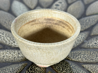 Preowned Japanese Tokoname Glazed Round Bonsai Pot Husou - 2.75” By 1.5”