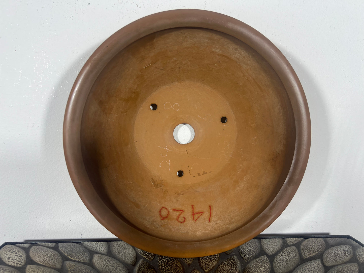 Preowned Japanese Tokoname Round Bonsai Pot Bigei - 9.5” By 2 7/8”