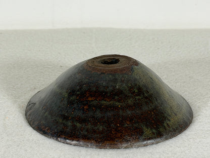 Preowned Japanese Tokoname Glazed Round Bonsai Pot - 4.75” By 1 5/8”