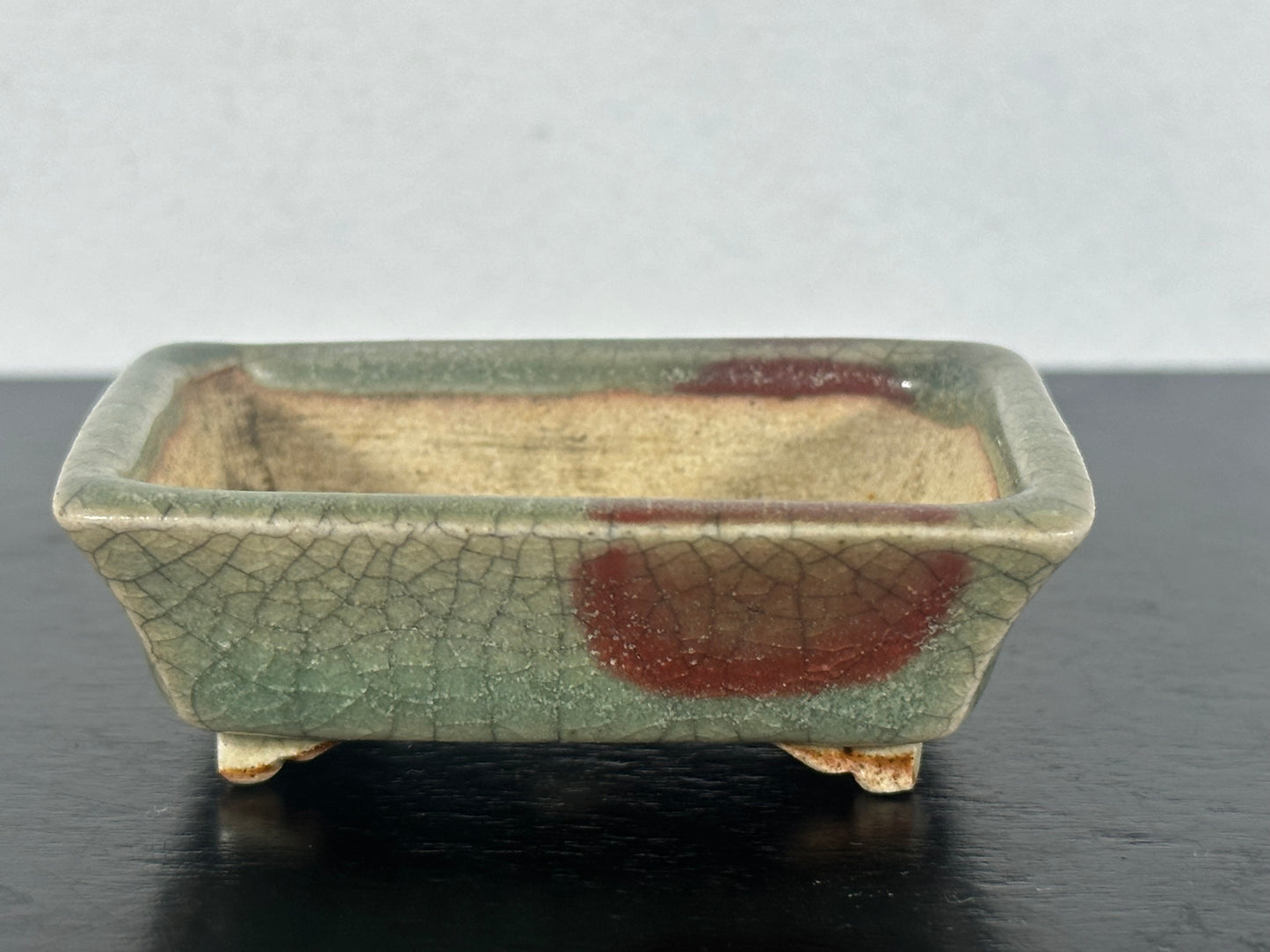 Preowned Vintage Japanese Rectangular Bonsai Pot By EIMEI - 2.5” By 1.75”