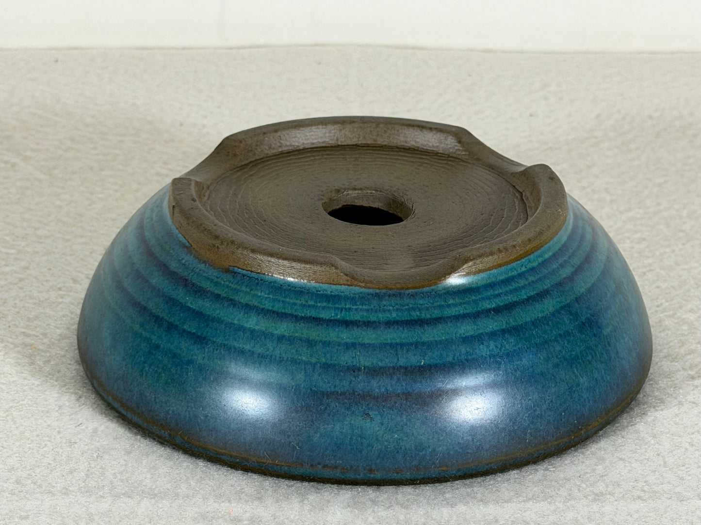Preowned Japanese Tokoname Glazed Round Bonsai Pot - 5” By 1.5”