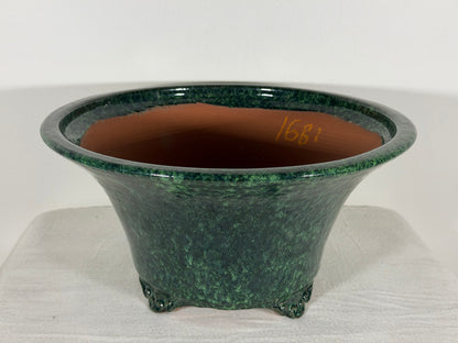 New Japanese Tokoname Glazed Round Bonsai Pot Syuhou Yoshimura - 12” By 6.25”