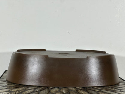 Preowned Japanese Tokoname Unglazed Oval Bonsai Pot Sankyu - 14 3/8” By 11”