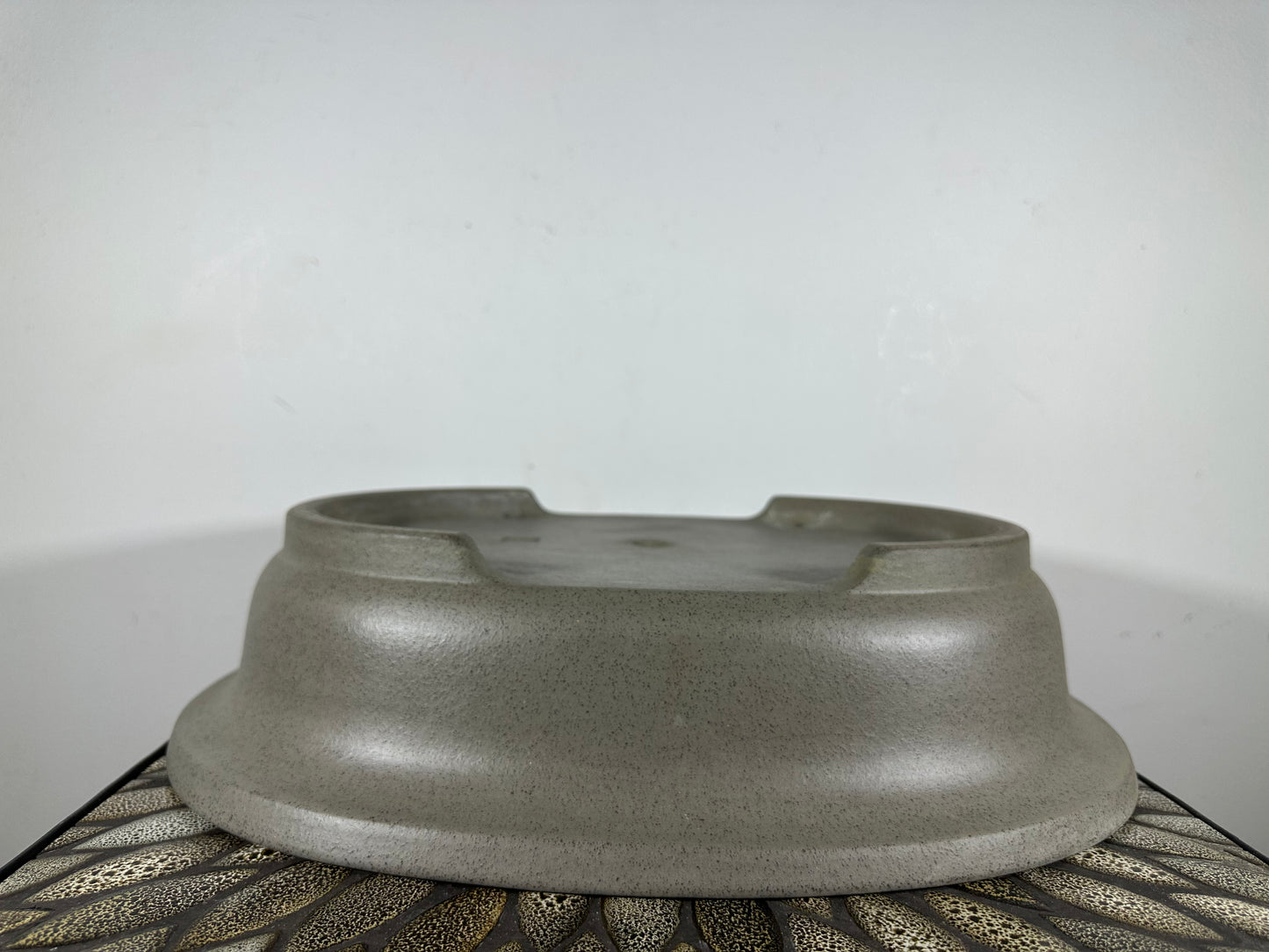 Preowned Japanese Tokoname Unglazed Oval Bonsai Pot Seizan - 16.5” By 13.35”