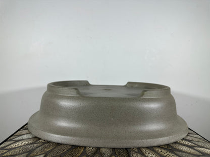 Preowned Japanese Tokoname Unglazed Oval Bonsai Pot Seizan - 16.5” By 13.35”