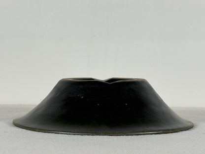 Preowned Japanese Tokoname Glazed Round Bonsai Pot Syuhou Yoshimura - 7.75” By 2”