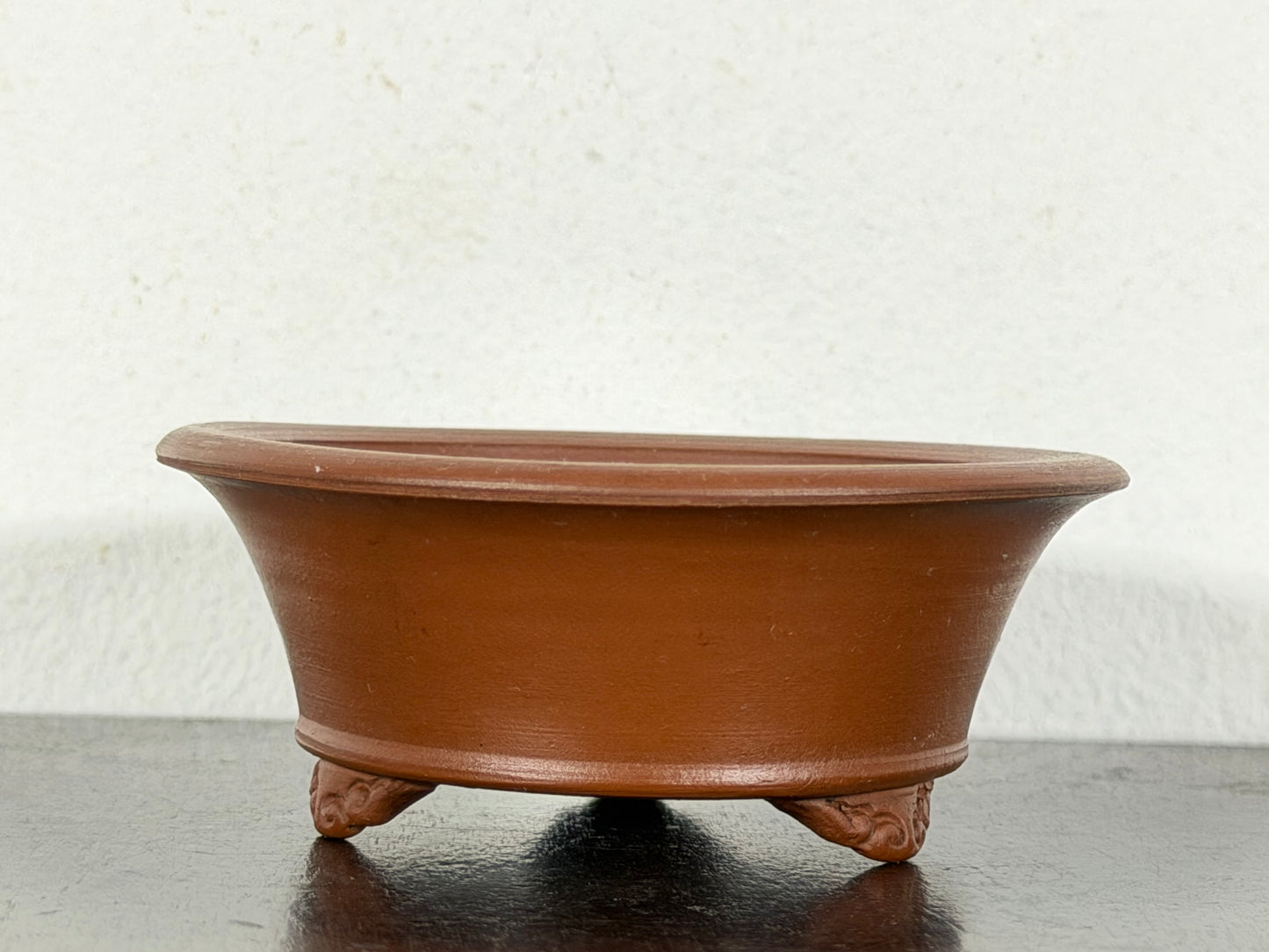 New Japanese Tokoname Unglazed Round Bonsai Pot Bigei - 3.25” By 1.25”