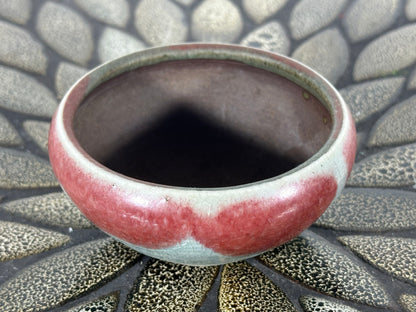 Preowned Japanese Tokoname Glazed Round Bonsai Pot with patina - 3.75” By 2.75”