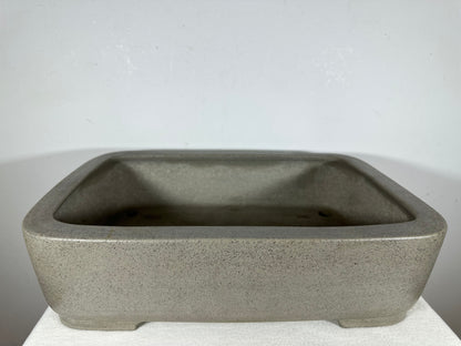 Preowned Japanese Tokoname Unglazed Rectangular Bonsai Pot Seizan - 16.5” By 11.5”