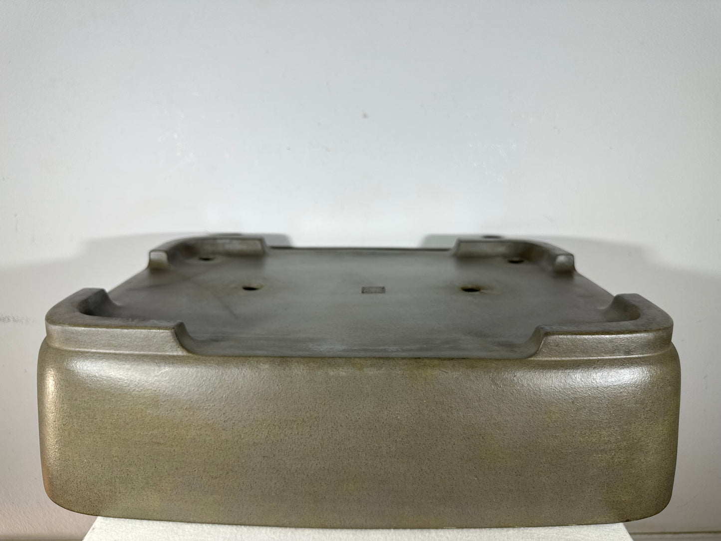 Preowned Japanese Tokoname Unglazed Rectangular Bonsai Pot Seizan - 22.25” By 16.25”