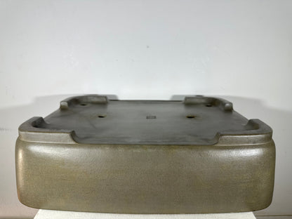 Preowned Japanese Tokoname Unglazed Rectangular Bonsai Pot Seizan - 22.25” By 16.25”