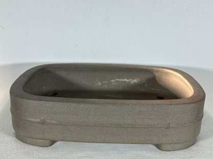 Preowned Japanese Tokoname Unglazed Rectangular Bonsai Pot Seizan - 12.75” By 9.25”
