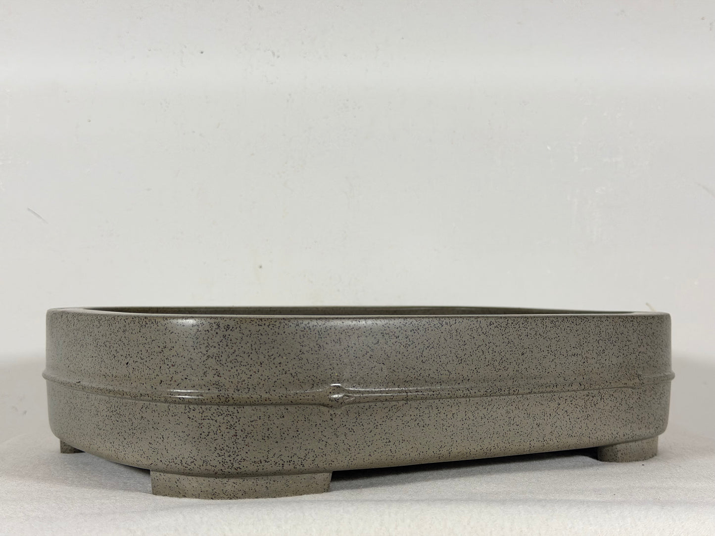 Preowned Japanese Tokoname Unglazed Rectangular Bonsai Pot Seizan - 12.75” By 9.25”