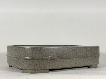 Preowned Japanese Tokoname Unglazed Rectangular Bonsai Pot Seizan - 12.75” By 9.25”