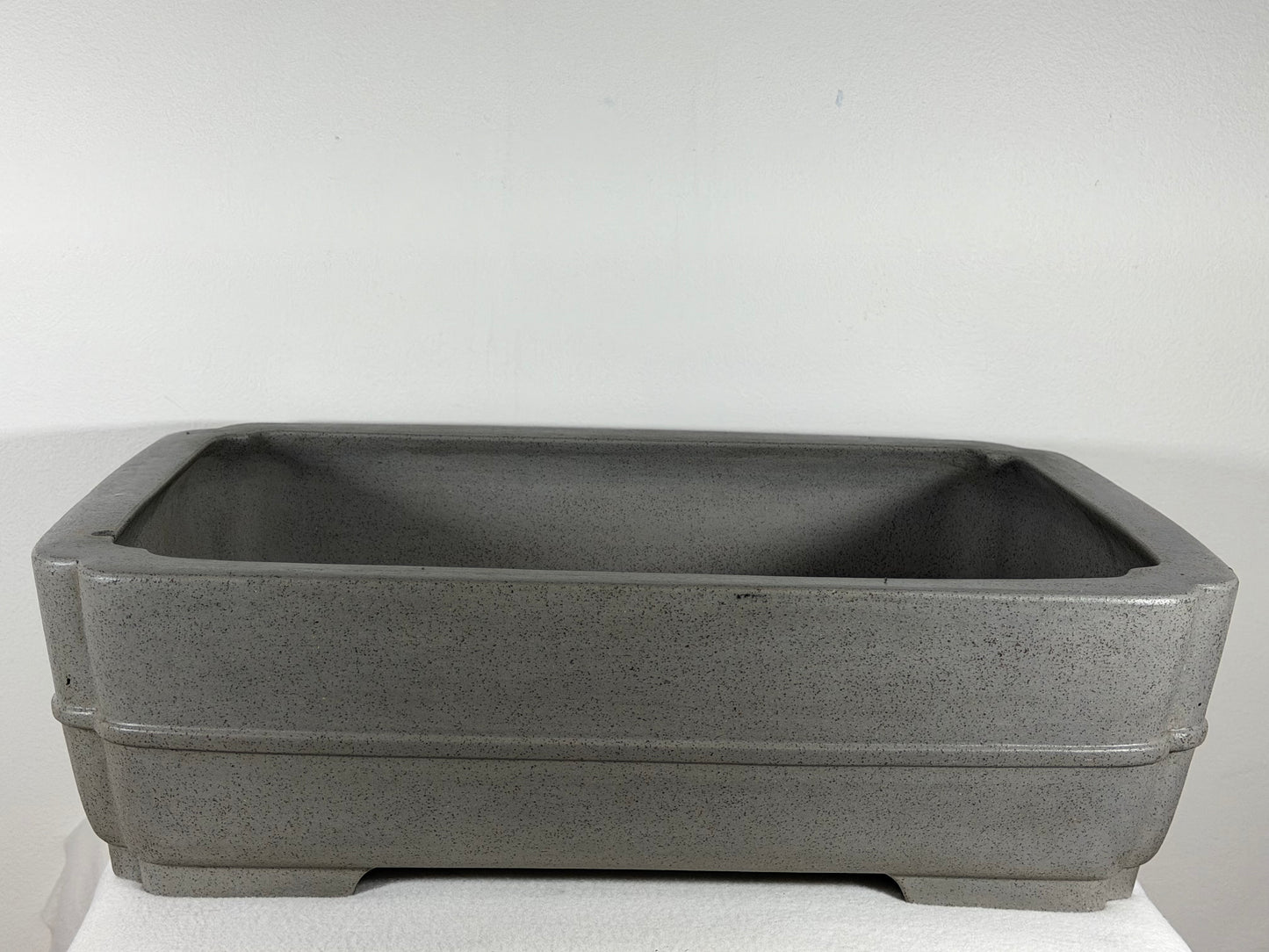 Preowned Japanese Tokoname Unglazed Rectangular Bonsai Pot Seizan - 19” By 14”