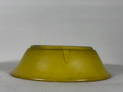 Preowned Japanese Tokoname Glazed Round Bonsai Pot Aiba Koyo - 7.5” By 2 1/8”