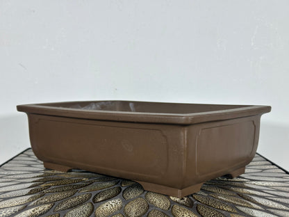 Preowned Japanese Tokoname Unglazed Rectangular Bonsai Pot - 11” By 8.5”