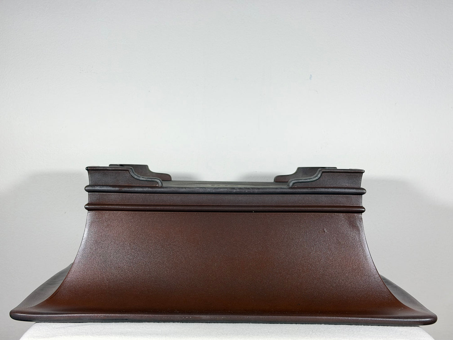 Preowned Japanese Tokoname Unglazed Rectangular Bonsai Pot Senkouen - 18.5” By 13.5”
