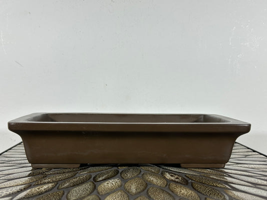 Preowned  Vintage Japanese Tokoname Unglazed Rectangular Bonsai Pot Yamaaki - 11.5” By 7”