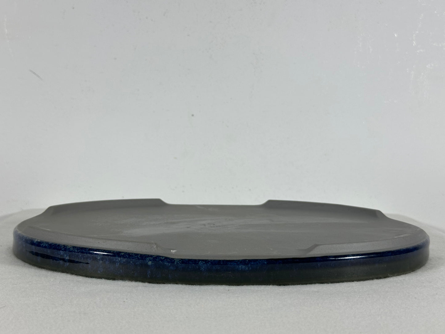 New Japanese Glazed Suiban for Suiseki Bonsai Harumatsu - 12.5” By 9”
