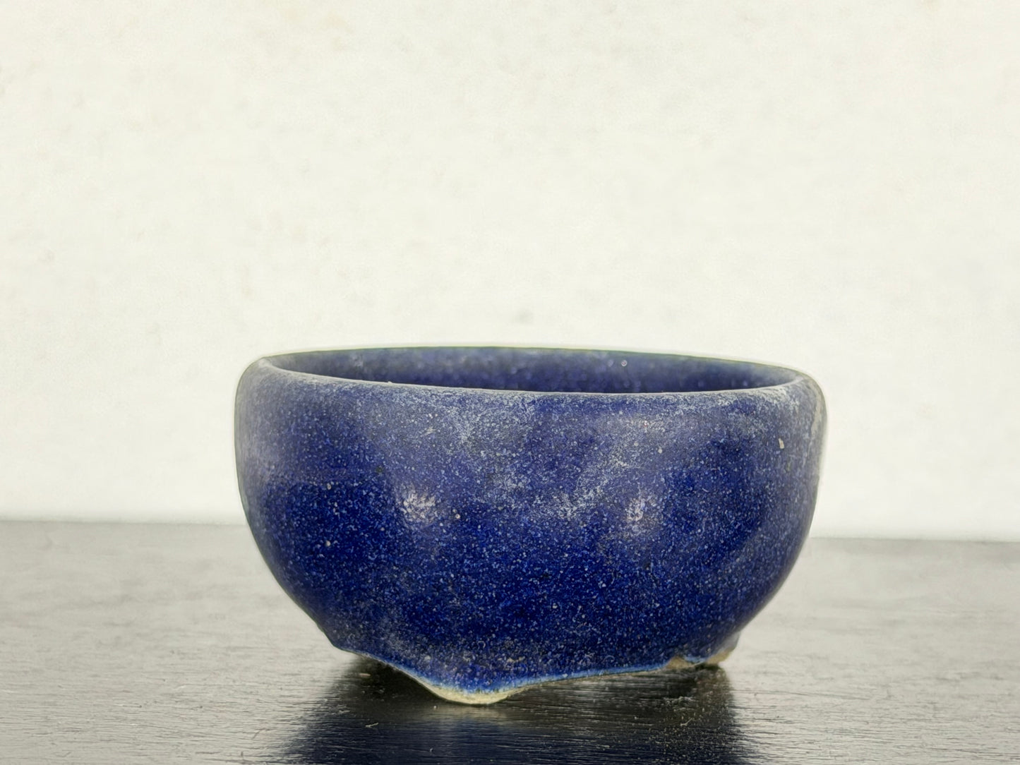 Preowned Japanese Tokoname Glazed Round Bonsai Pot Housou - 1.75” By 7:8”