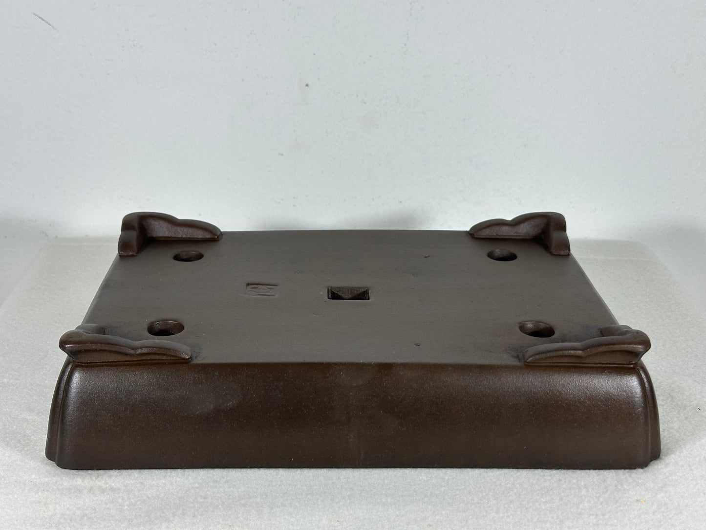Preowned Japanese Tokoname Unglazed Shallow Rectangular Bonsai Pot - 10.75” By 7.75”
