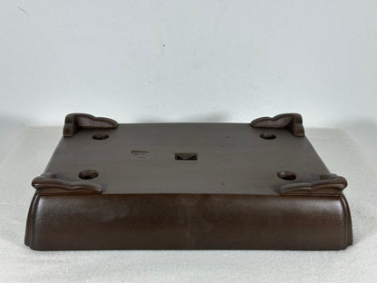 Preowned Japanese Tokoname Unglazed Shallow Rectangular Bonsai Pot - 10.75” By 7.75”