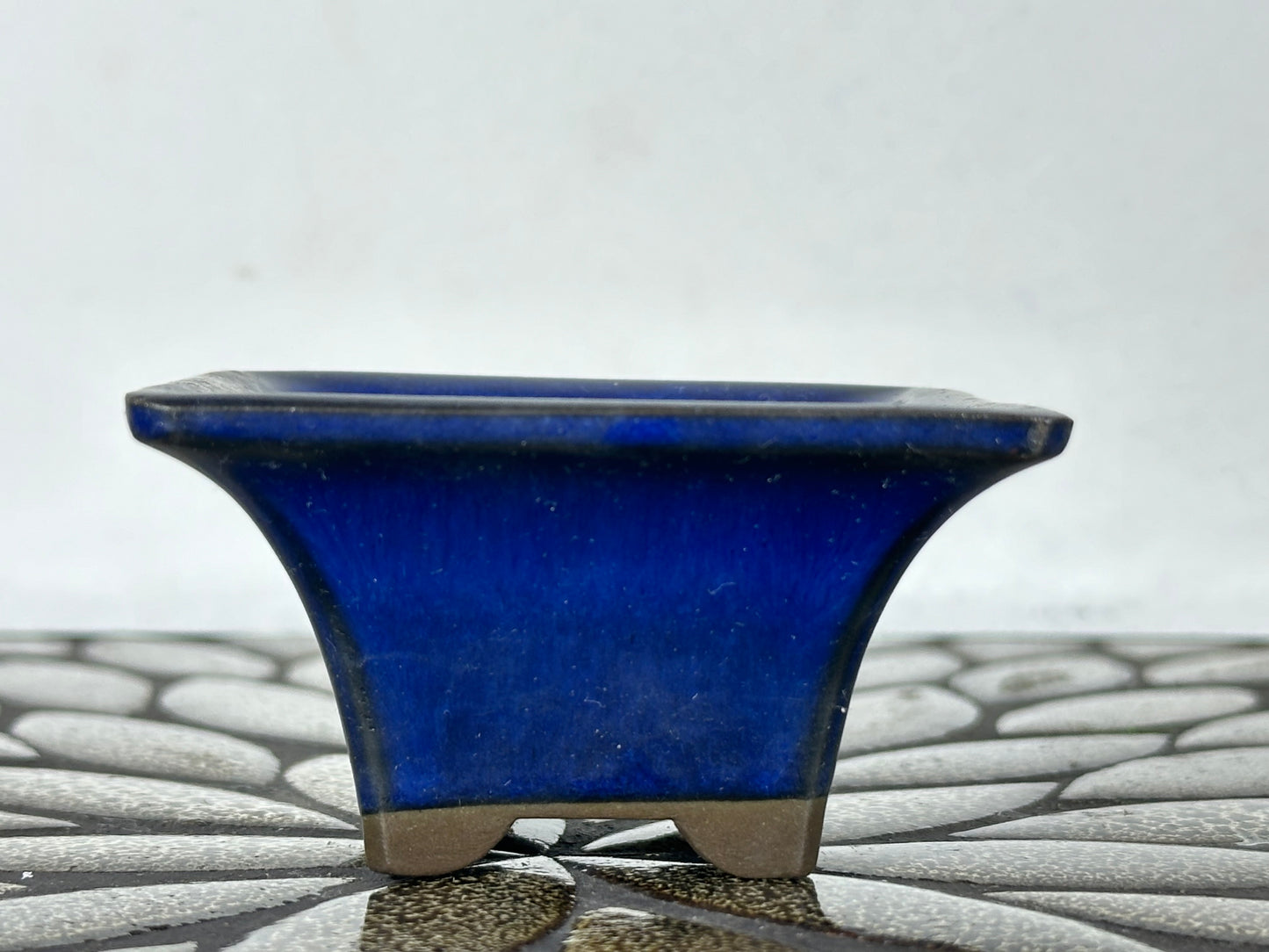 Preowned Japanese Glazed Square Bonsai Pot - 3 1/8” By 1.75”