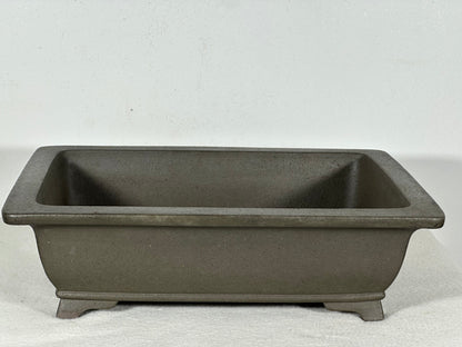 Preowned Japanese Tokoname Unglazed Rectangular Bonsai Pot Seizan - 12” By 8.5”