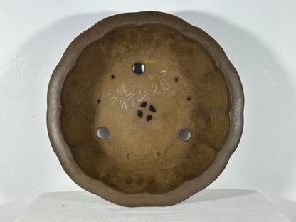 Preowned Japanese Tokoname Unglazed Rinka Style Bonsai Pot Gyouzan - 13.25” By 4 1/8”