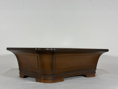 Preowned Japanese Tokoname Unglazed Rectangular Bonsai Pot Bigei - 12” By 9.25”