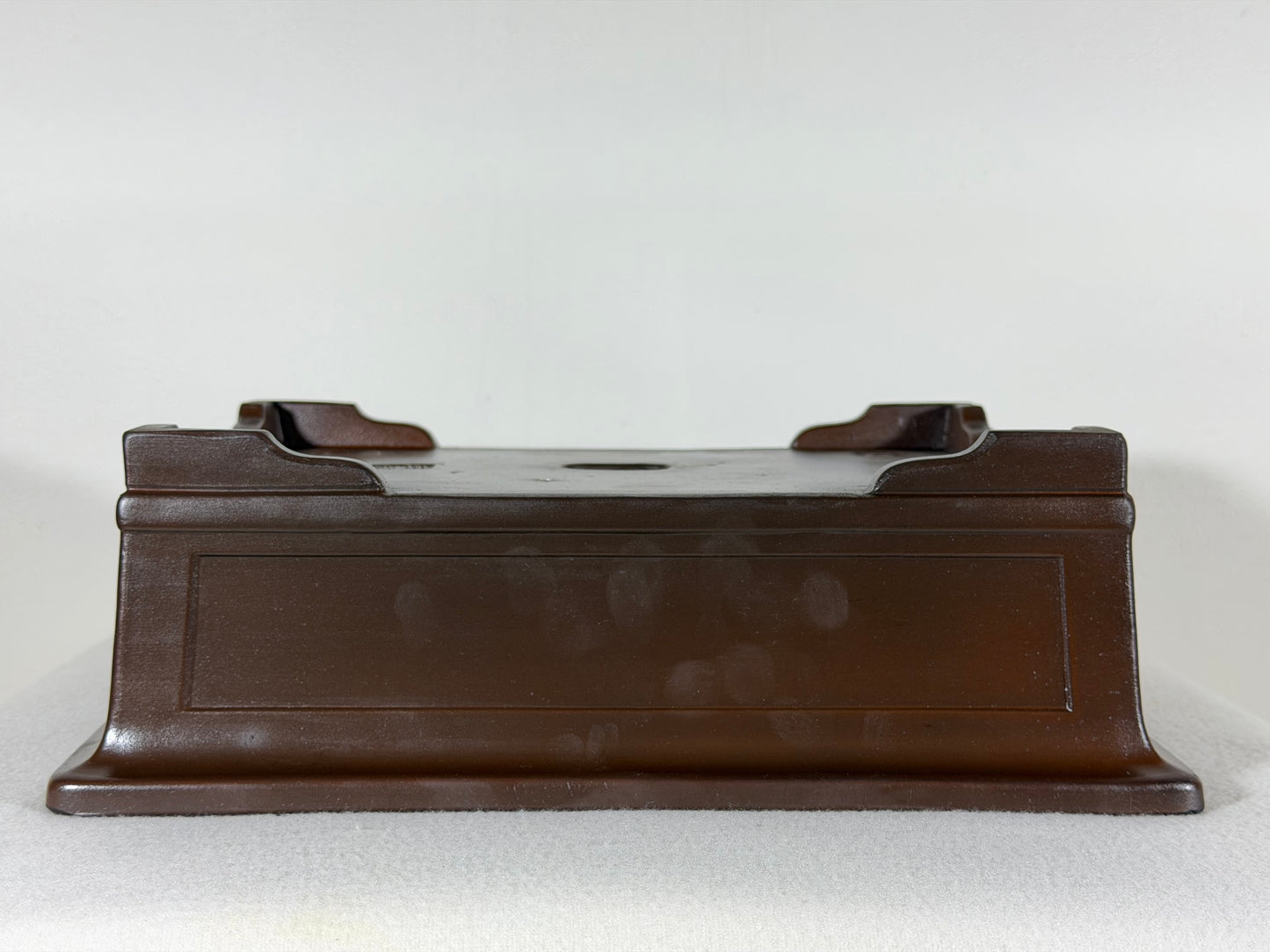 Preowned Vintage Japanese Tokoname Unglazed Rectangular Bonsai Pot Housei - 12.25” By 9.25”
