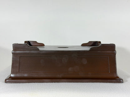 Preowned Vintage Japanese Tokoname Unglazed Rectangular Bonsai Pot Housei - 12.25” By 9.25”