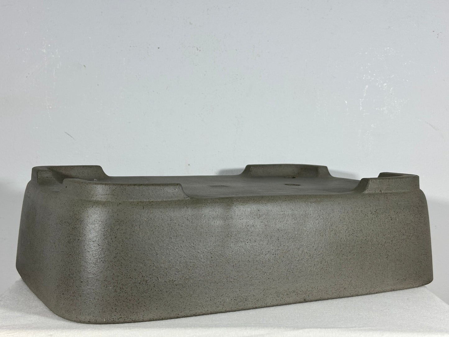Preowned Japanese Tokoname Unglazed Rectangular Bonsai Pot Seizan - 16.25” By 11.75”