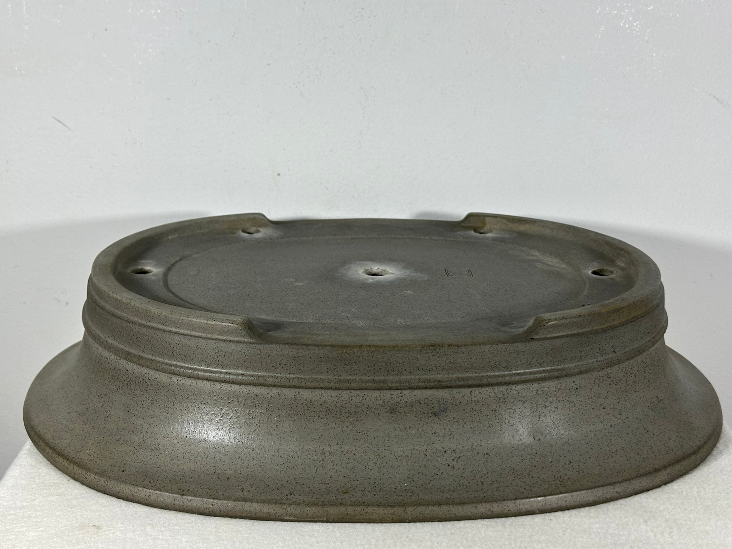 Preowned Japanese Tokoname Unglazed Oval Bonsai Pot Seizan - 17.25” By 14.25”