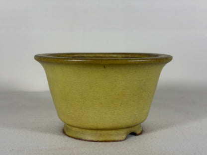 Preowned Japanese Tokoname Glazed Round Bonsai Pot Hatutori - 5.5” By 3.25”