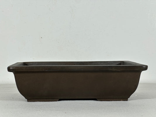 Preowned Japanese Tokoname Unglazed Rectangular Bonsai Pot - 8.25” By 6”